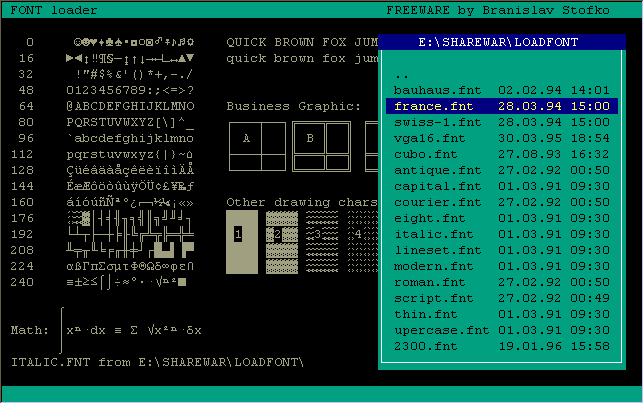 LOADFONT v akcii